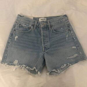 Never worn! Agolde Light Blue Distressed Jean Shorts